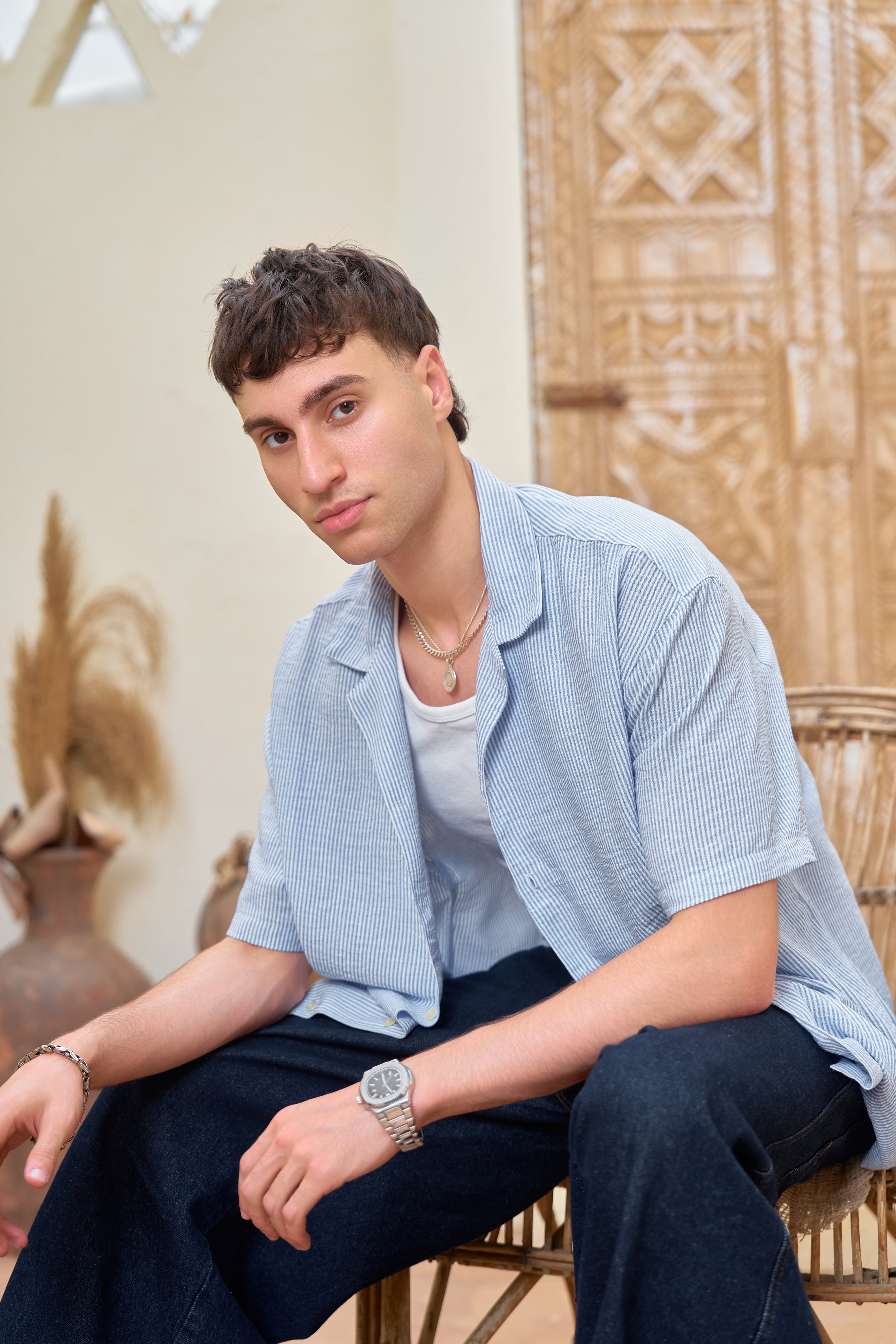 STCHZ Blue Striped Linen Shirt