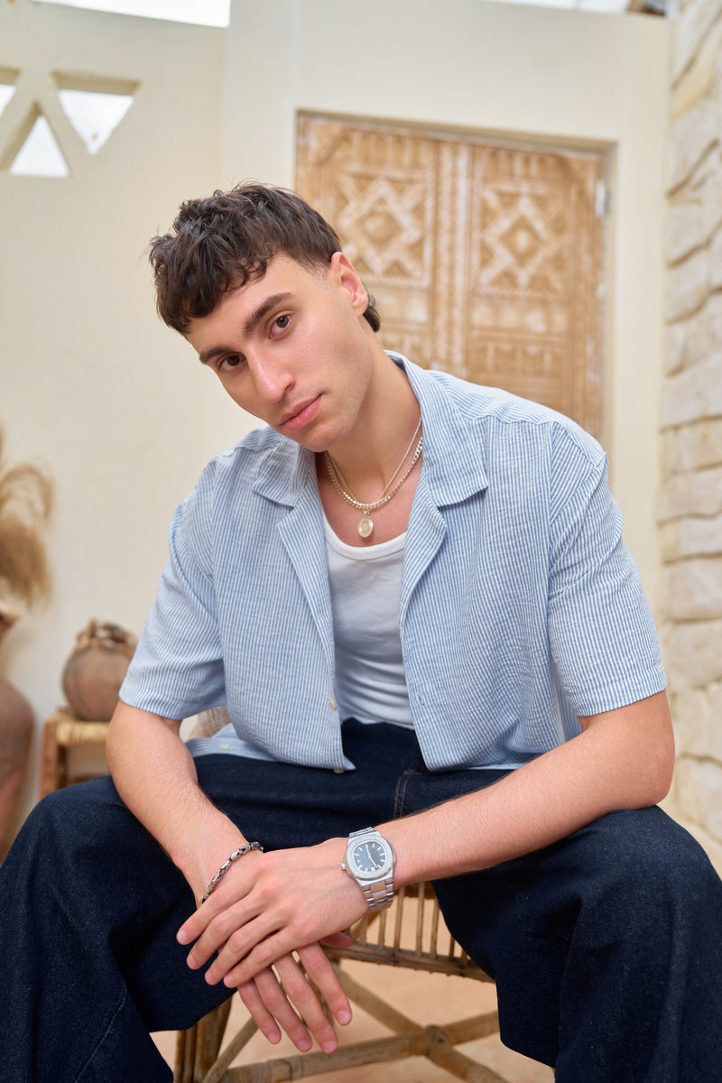 STCHZ Blue Striped Linen Shirt