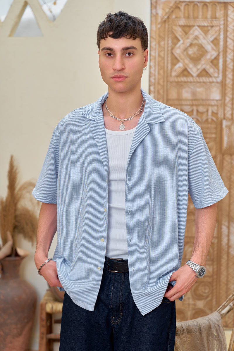 STCHZ Blue Striped Linen Shirt