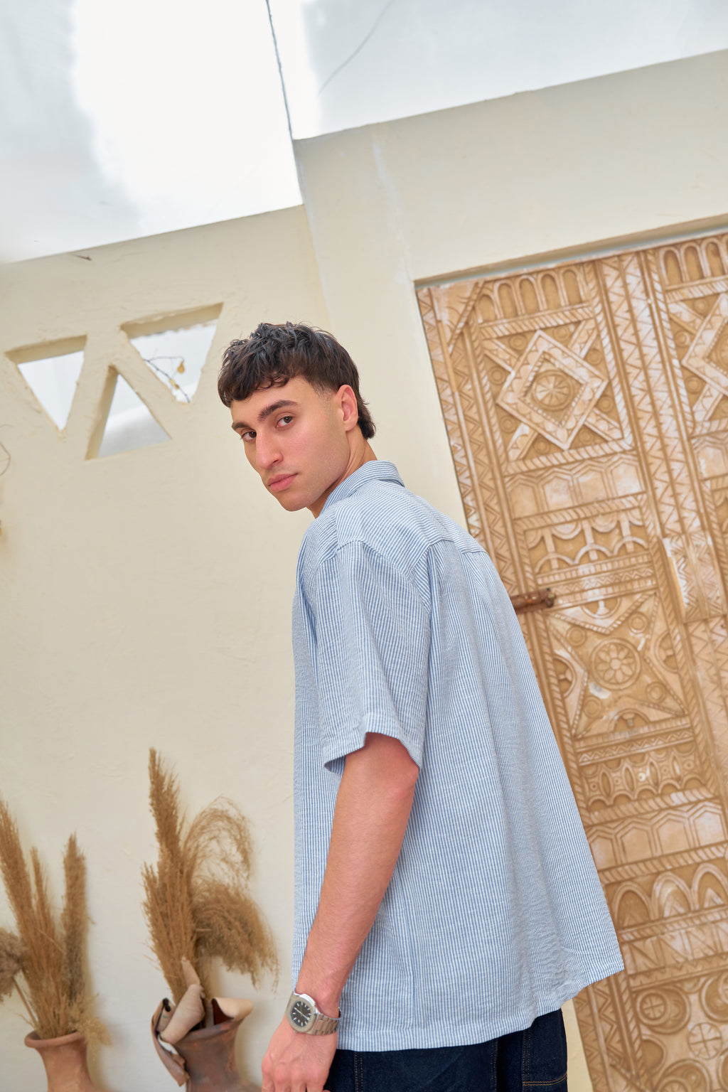STCHZ Blue Striped Linen Shirt