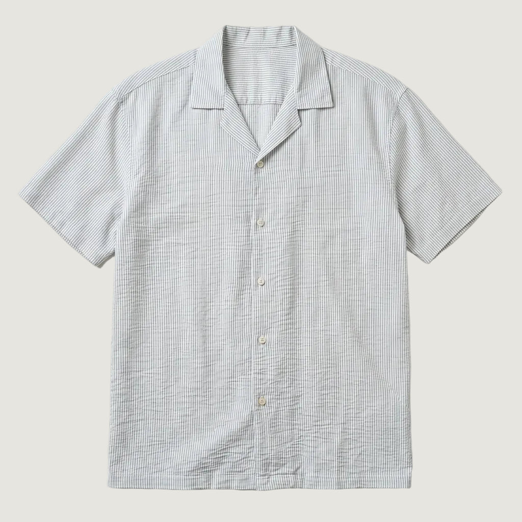 STCHZ Olive Striped Linen Shirt