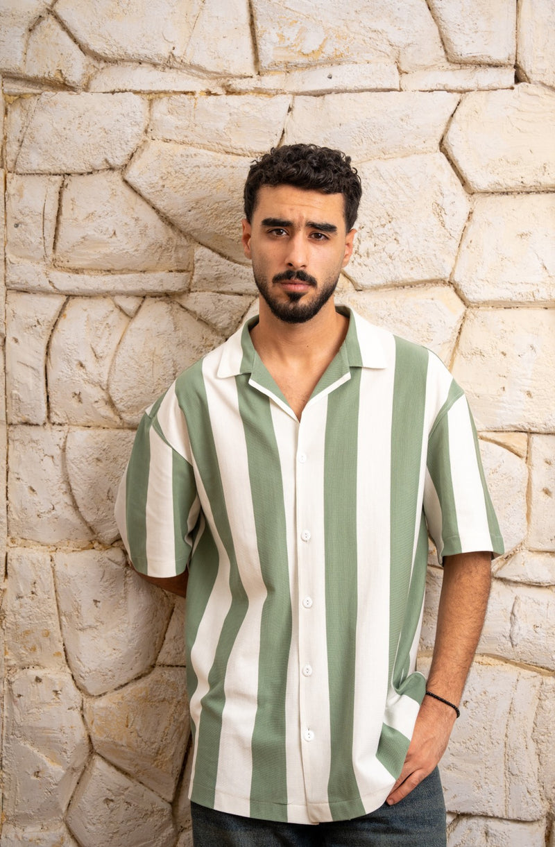STCHZ Olive Striped Shirt
