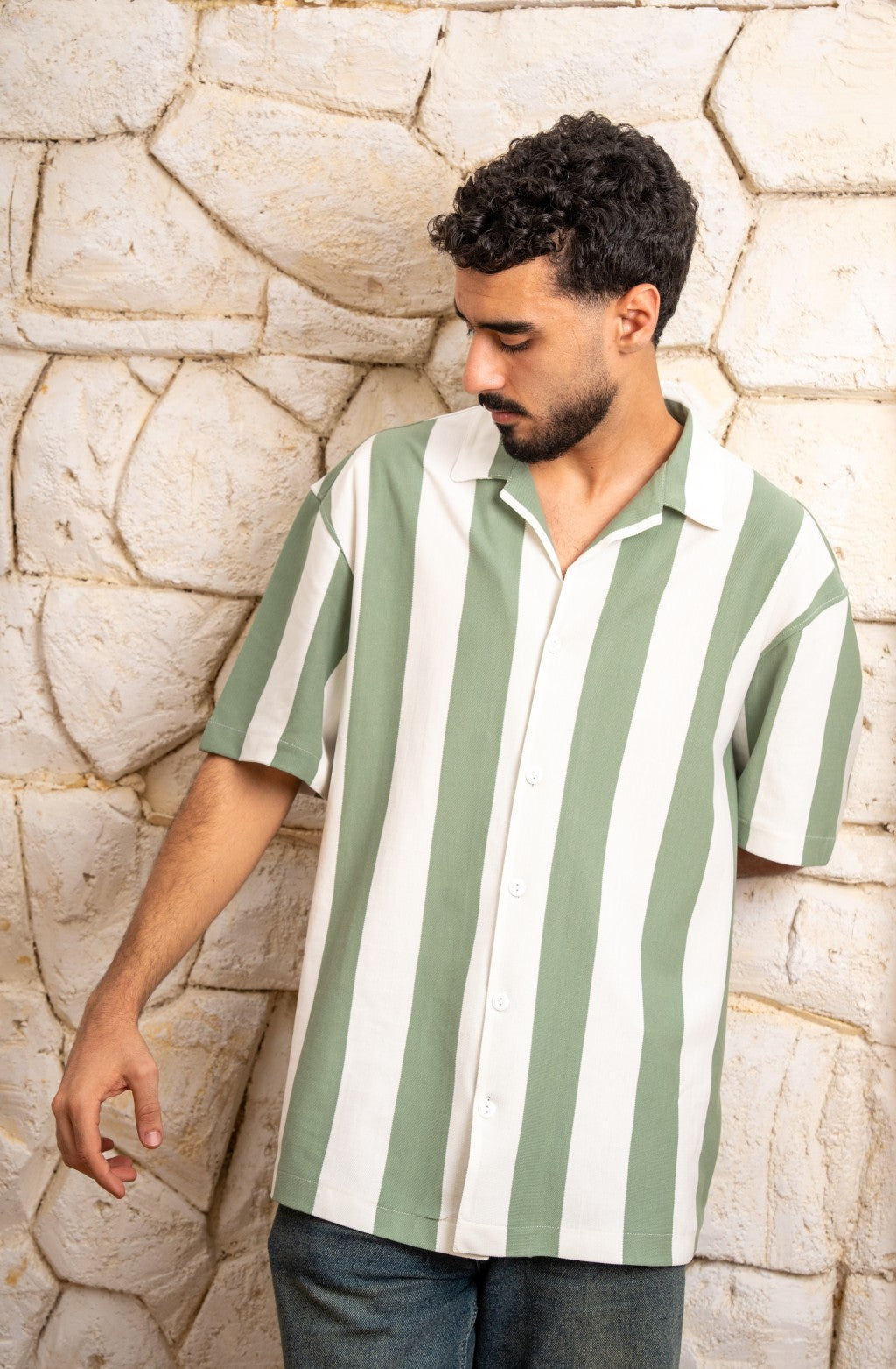STCHZ Olive Striped Shirt